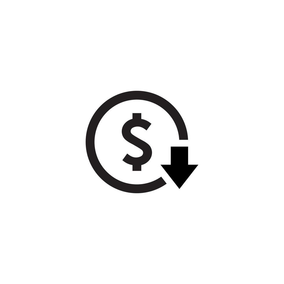 cost reduction icon in line style reduce costs sign symbol vector